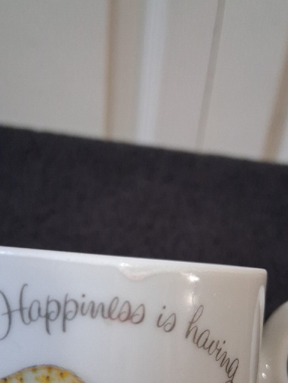 Holly Hobbie Ceramic Pedestal Mug Yellow Floral "Happiness Is Having Someone..." - Picture 5 of 9